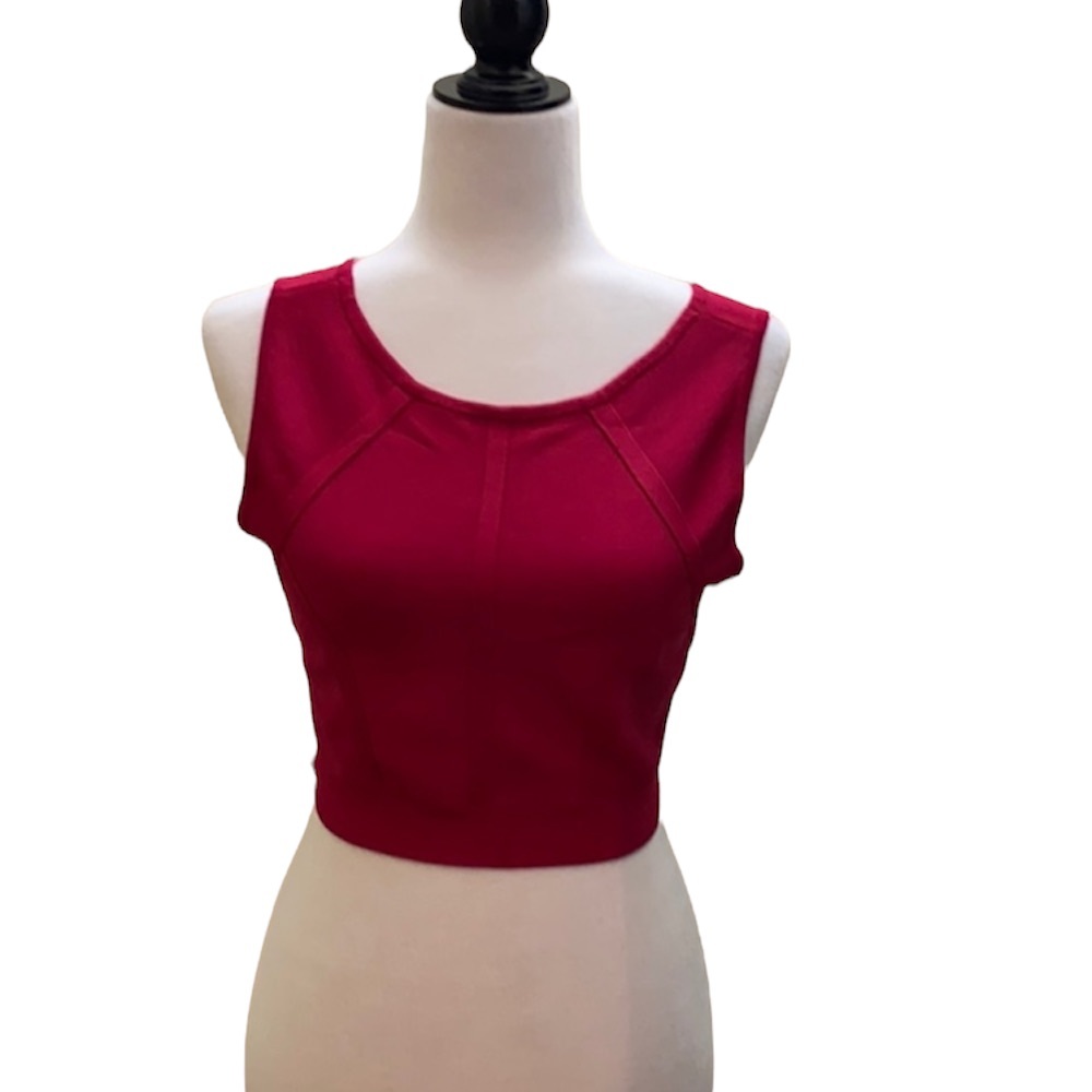 BCBG Max Azria crop bandage body-con banded top